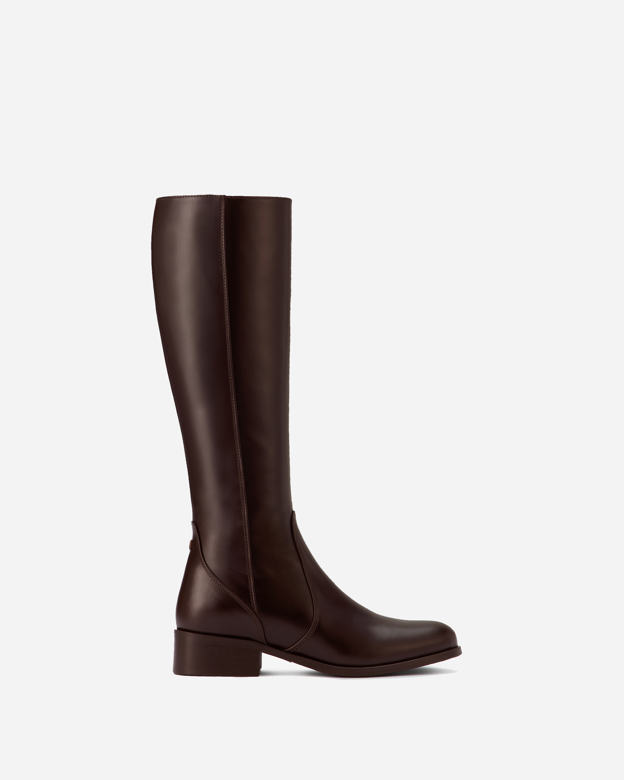 Haltham Tall Knee High Boots in Dark Brown Leather DuoBoots