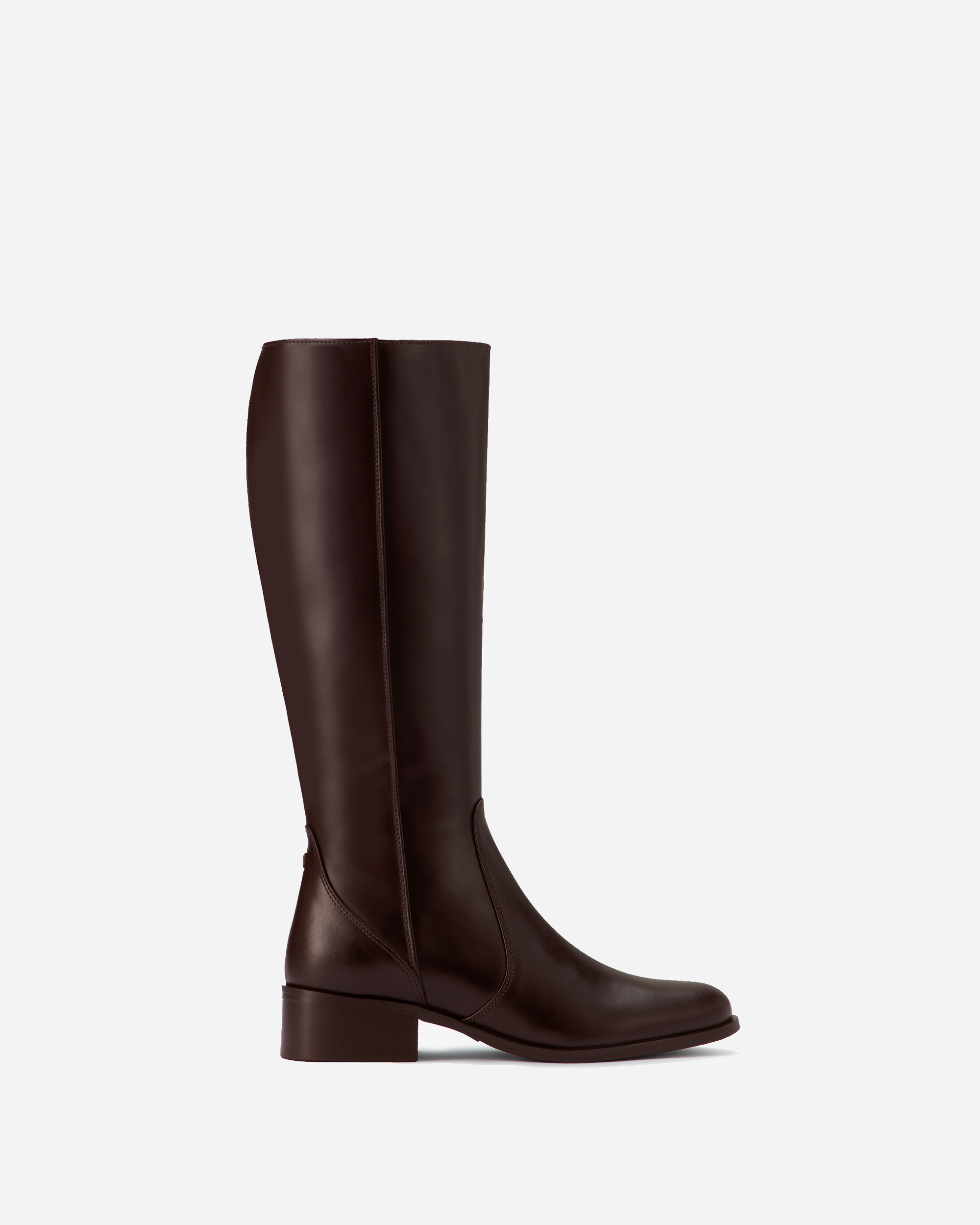 Haltham Standard Knee High Boots in Dark Brown Leather