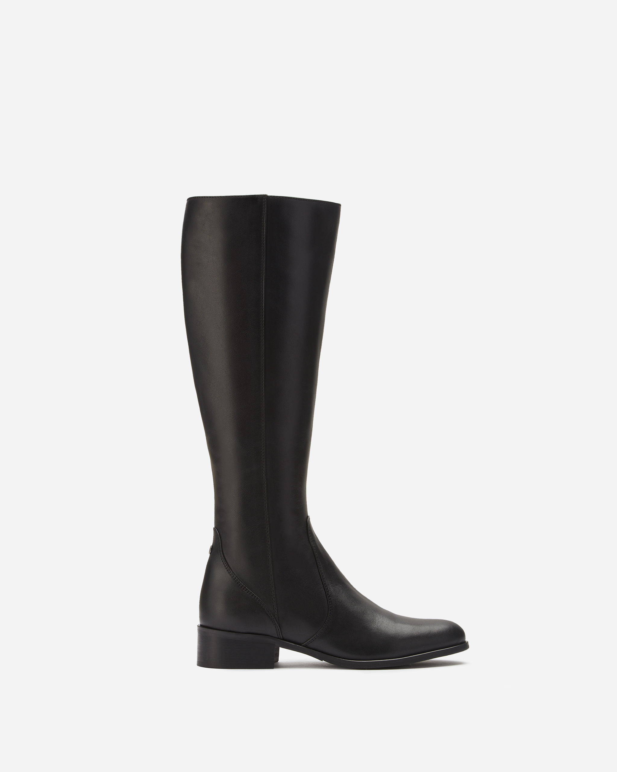 Haltham Tall Black Leather Knee High Boots DuoBoots