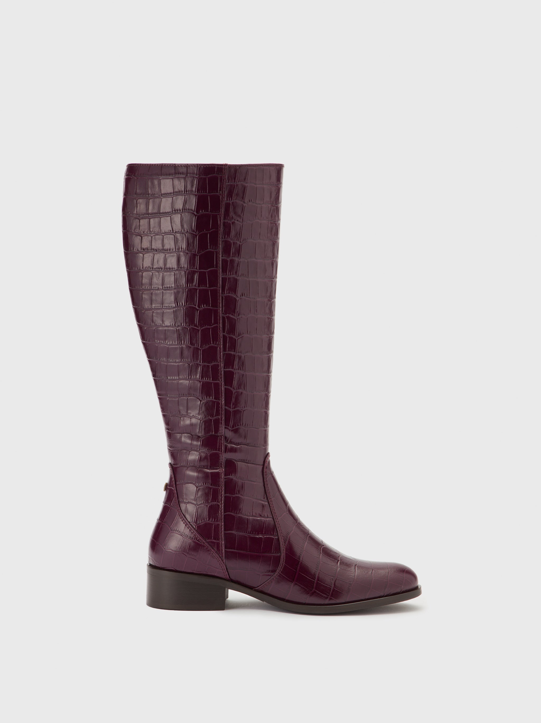 Knee high burgundy croc boots