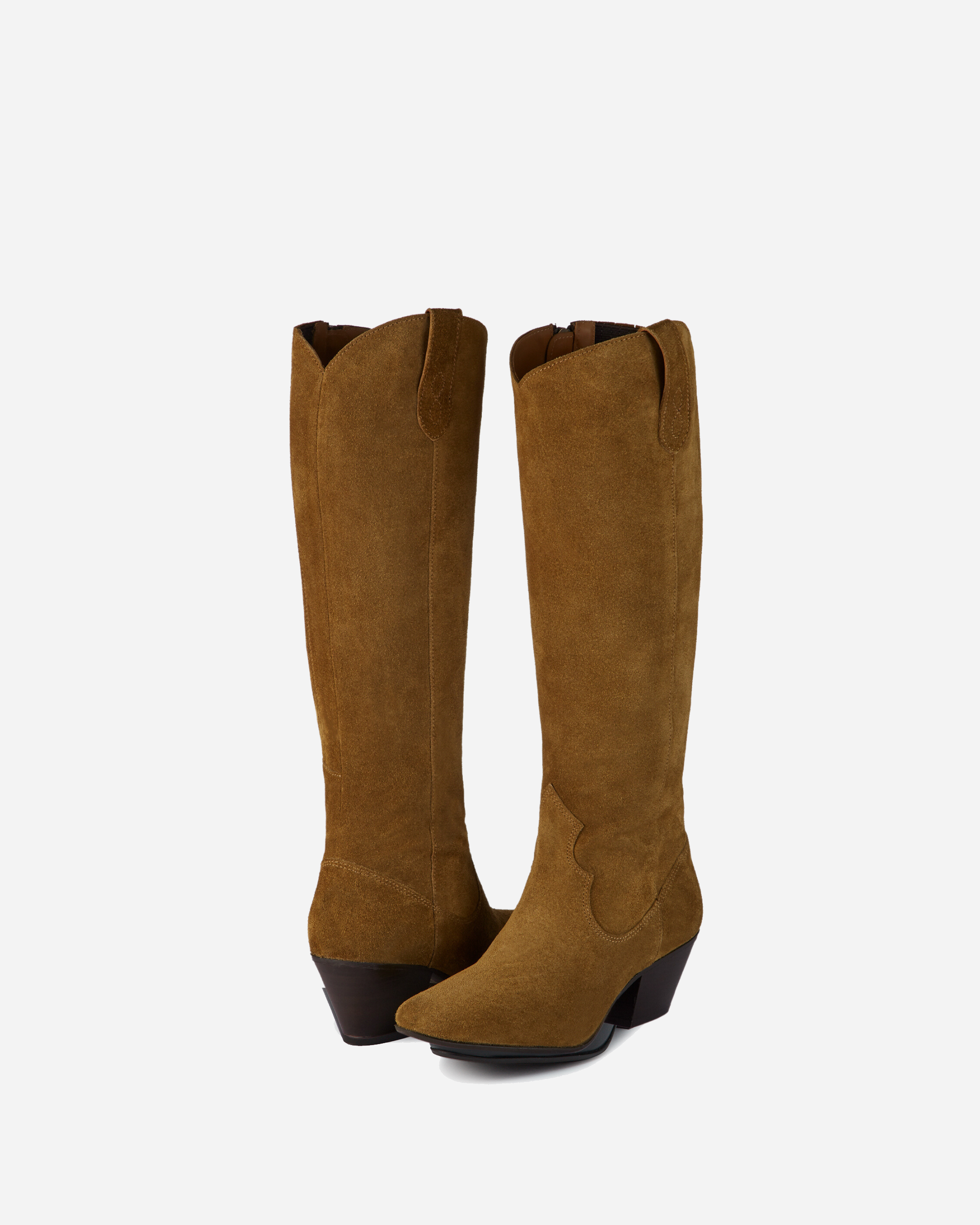 knee high suede cowboy western style suede boots