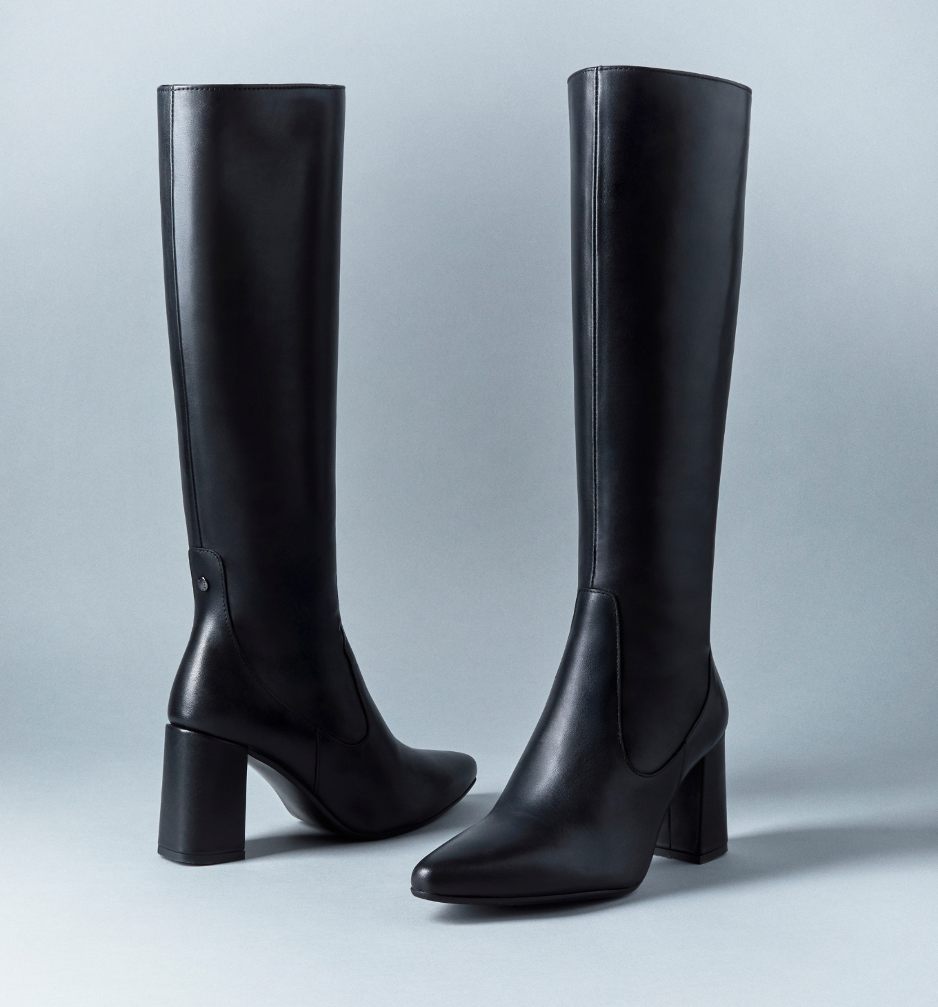 Women's Knee High Boots in Black Leather DuoBoots