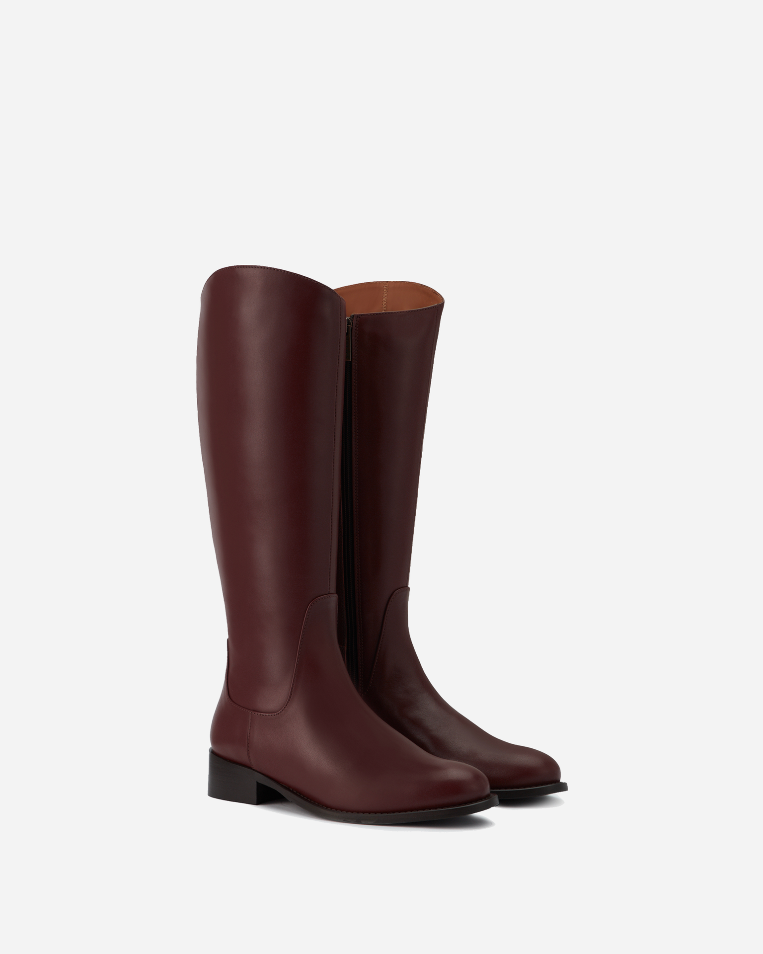Verity Knee High Boots in Burgundy Leather – DuoBoots