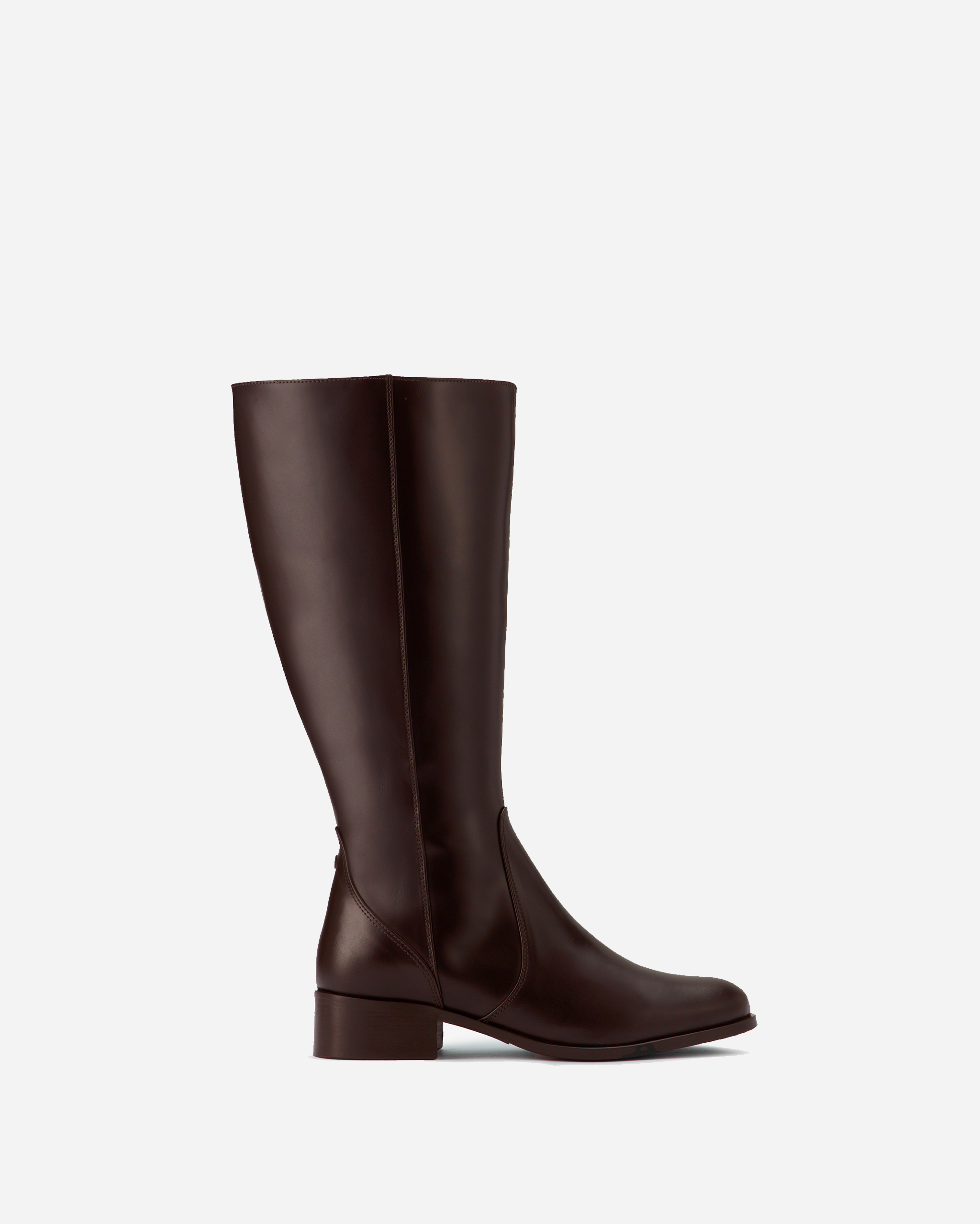 Black and brown top knee high boots