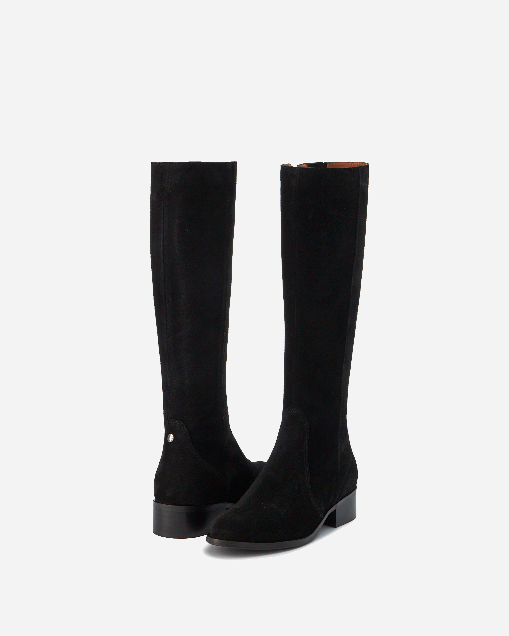 Suede knee high boots flat deals