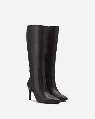 Freya Knee High Boots in Black Leather – DuoBoots