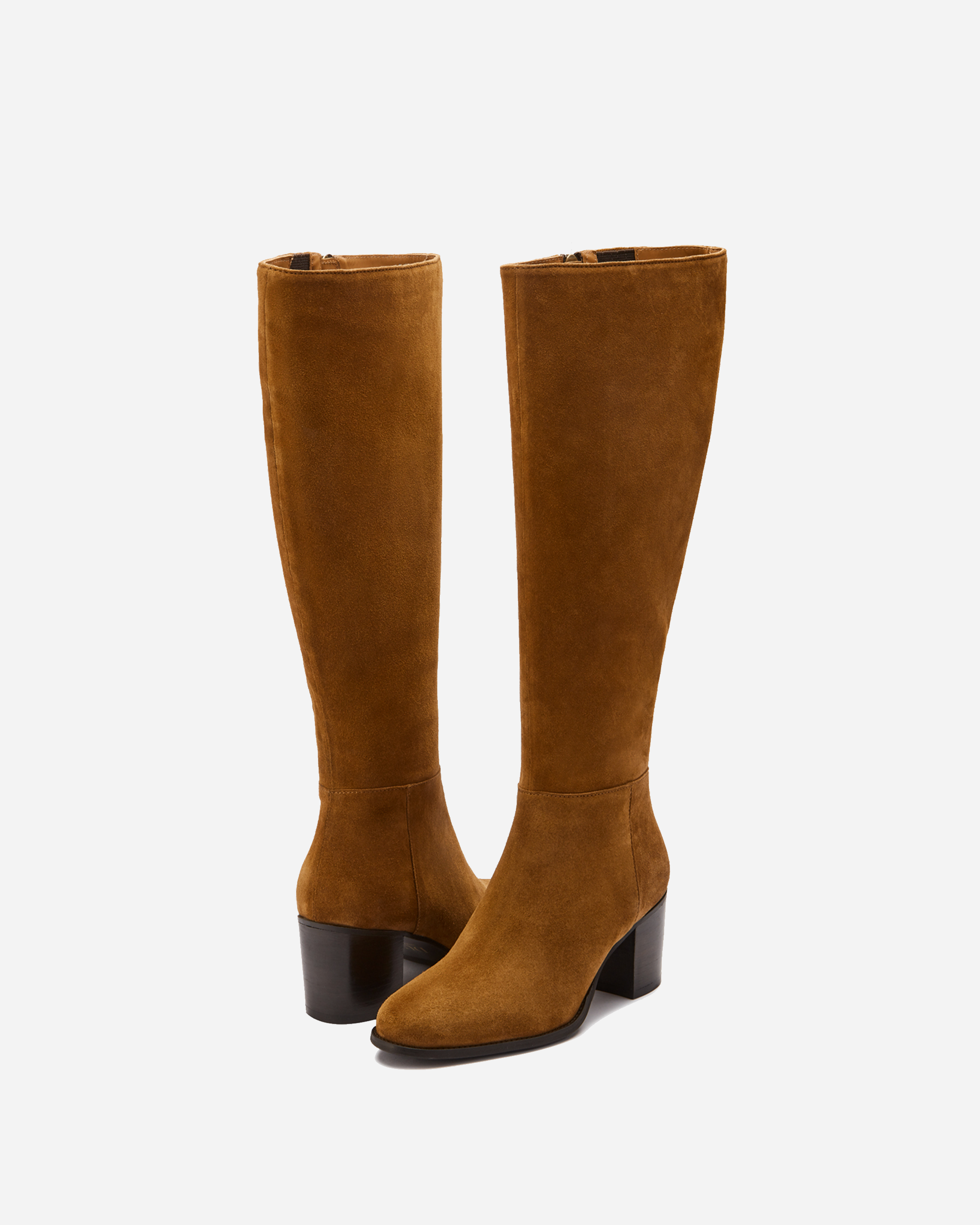 knee high tall tan suede boots
