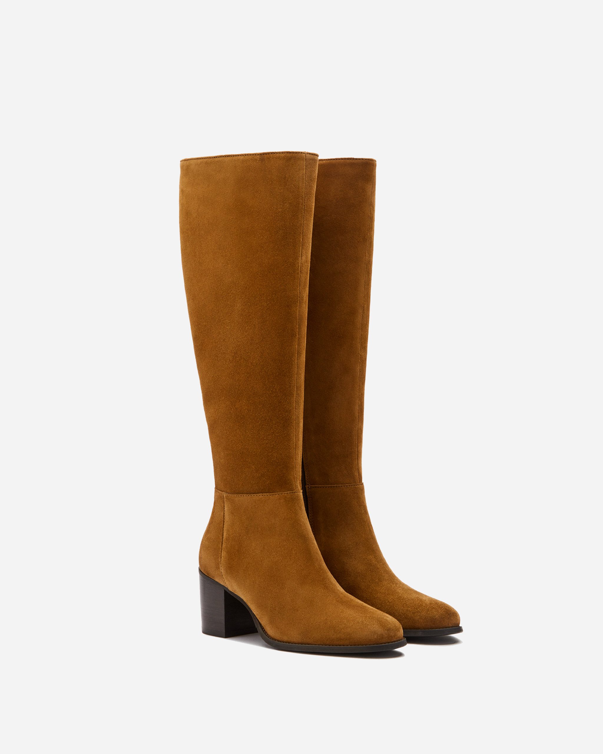 knee high tall tan suede boots