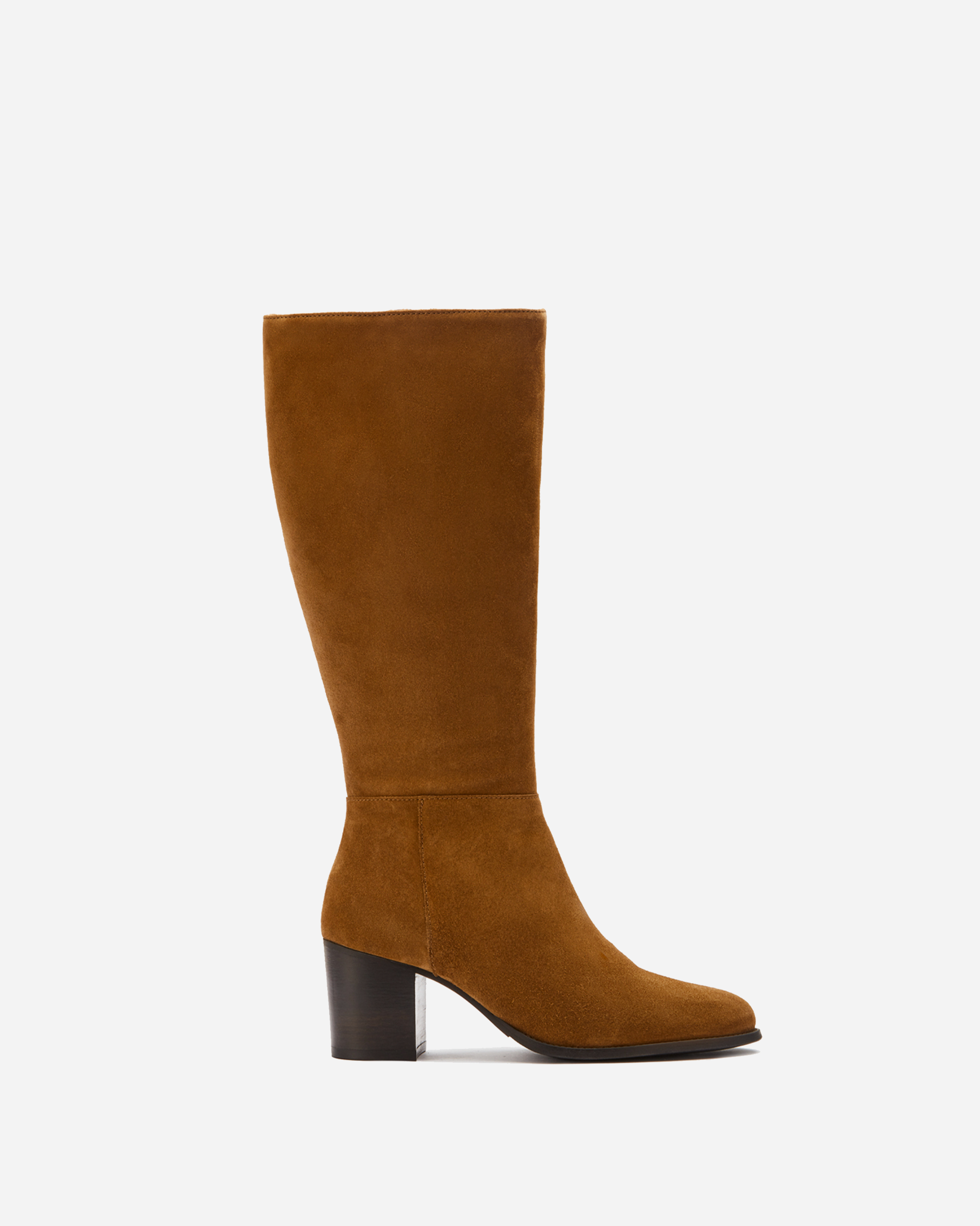 knee high tan suede boots