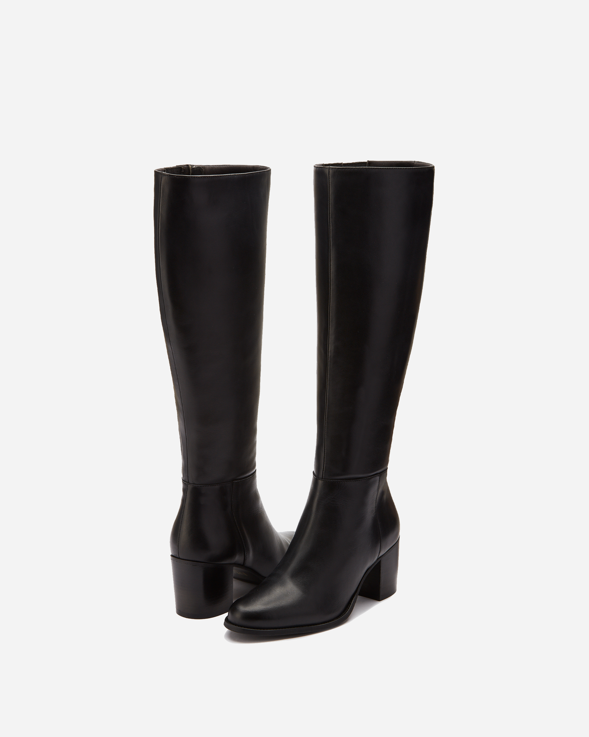 Tall black 2025 boots with heel