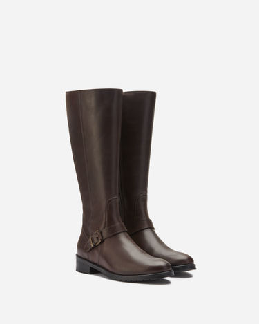 Charlotte Knee High Boots in Dark Brown Leather – DuoBoots