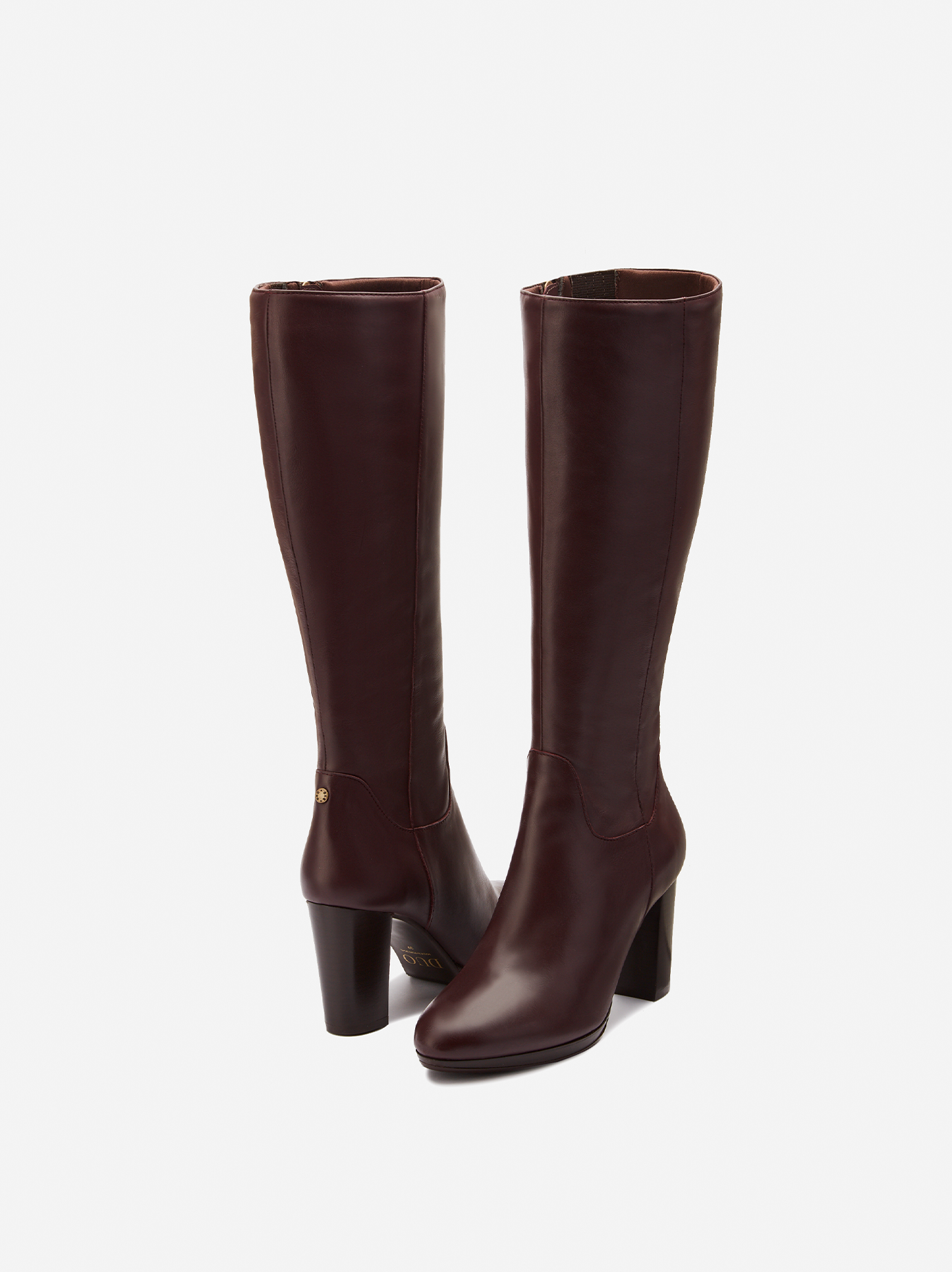 Belmore Knee High Boots in Burgundy Leather