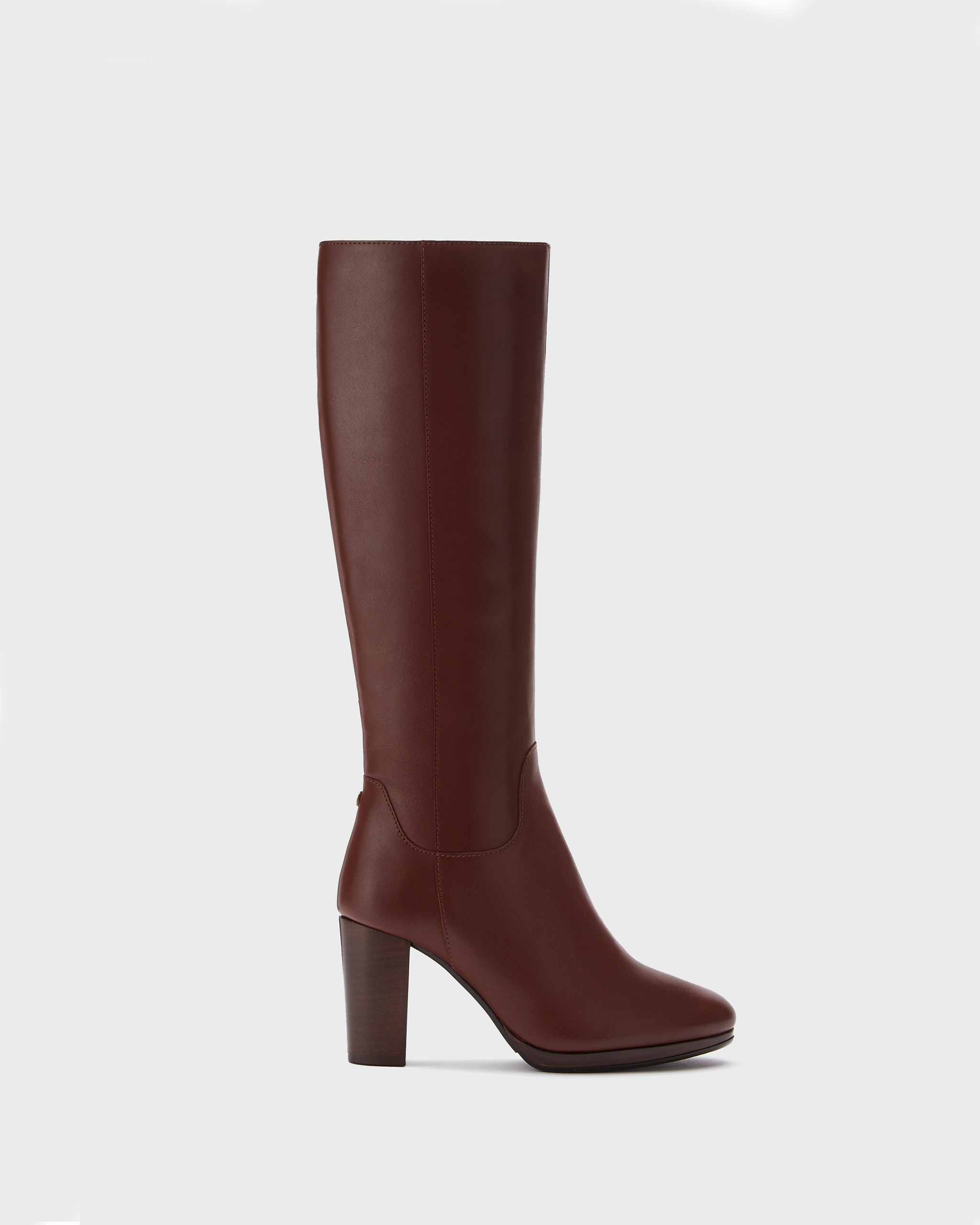 Belmore Brown Leather Knee High Heeled Boots DuoBoots Belmore Brown Leather Knee High Heeled Boots DuoBoots