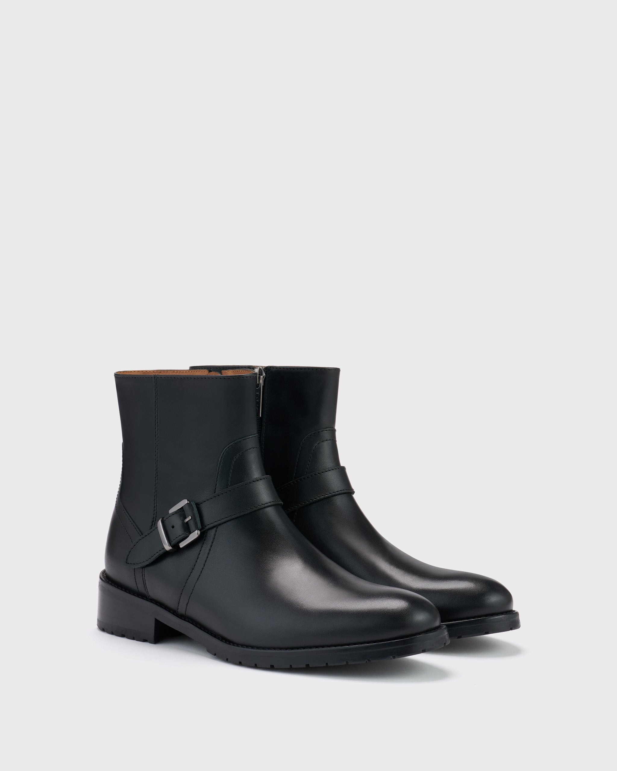 Charlotte Black Leather Ankle Boots DuoBoots