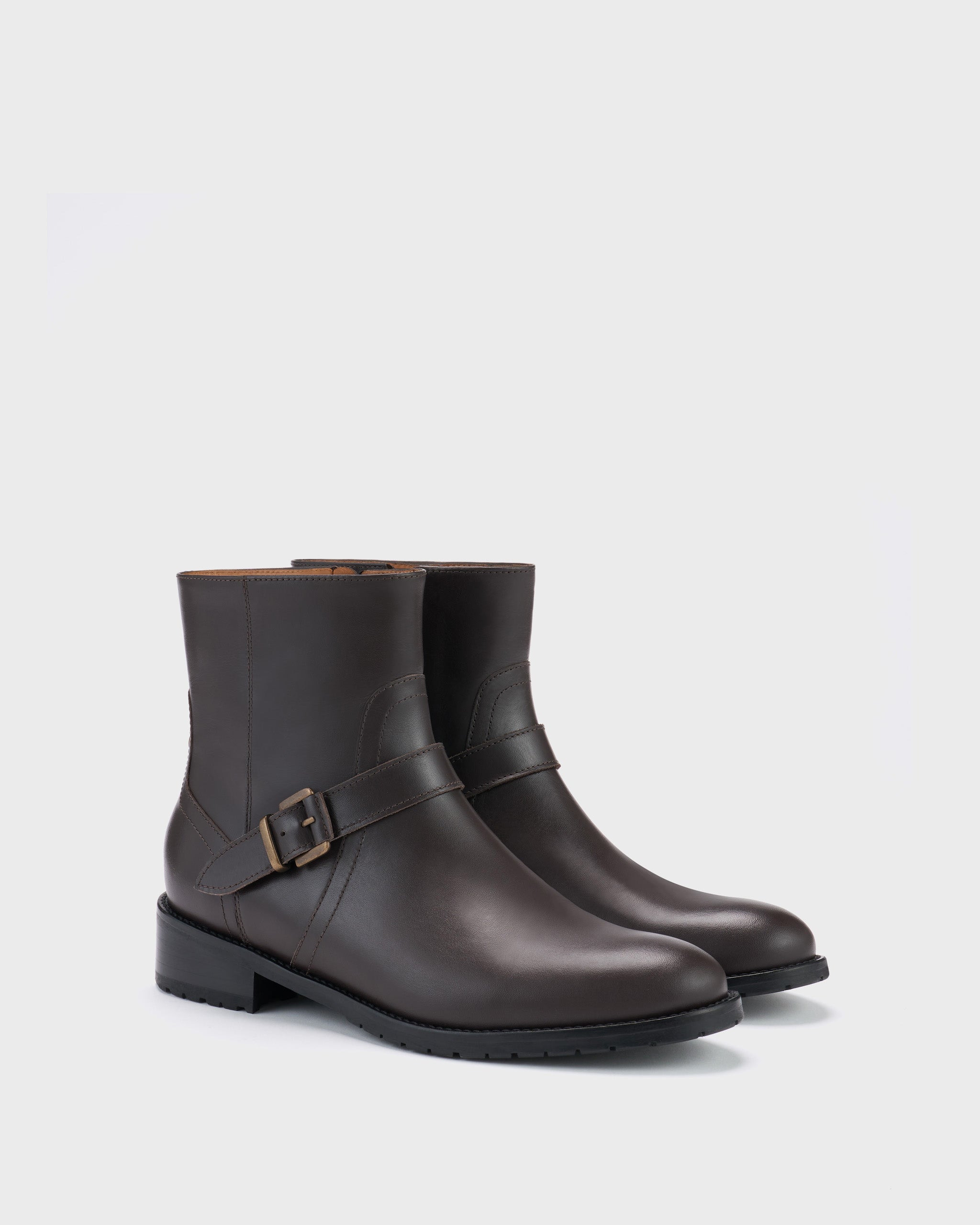 Charlotte Dark Brown Leather Ankle Boots DuoBoots