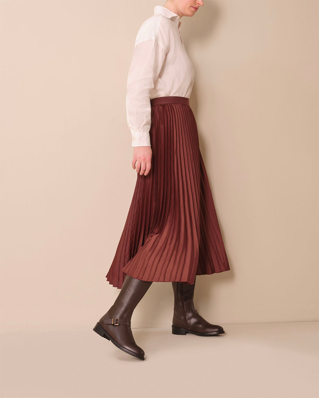 Charlotte Knee High Boots in Dark Brown Leather Charlotte Knee High Boots in Dark Brown Leather