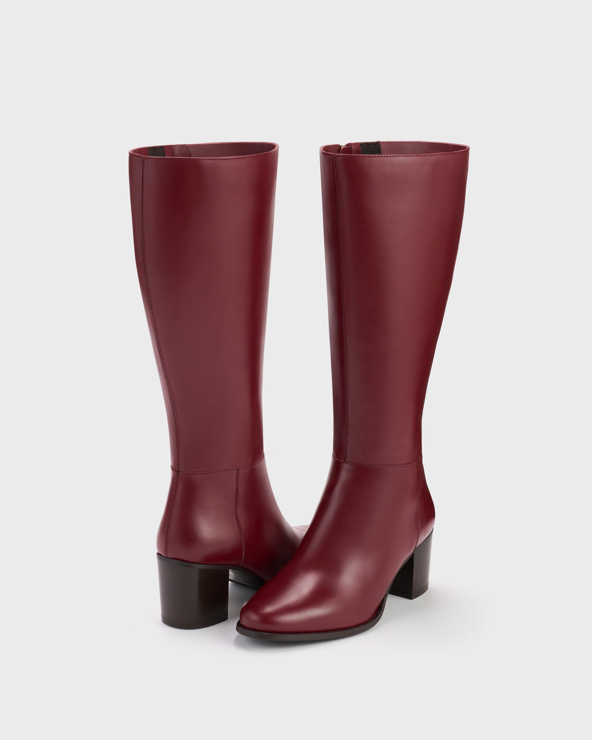 BORN Stivale Tori Donna In Pelle - Colore Mattone Rosso Scuro, Tacco A Blocco, Cerniera, Taglia 37.5 EU