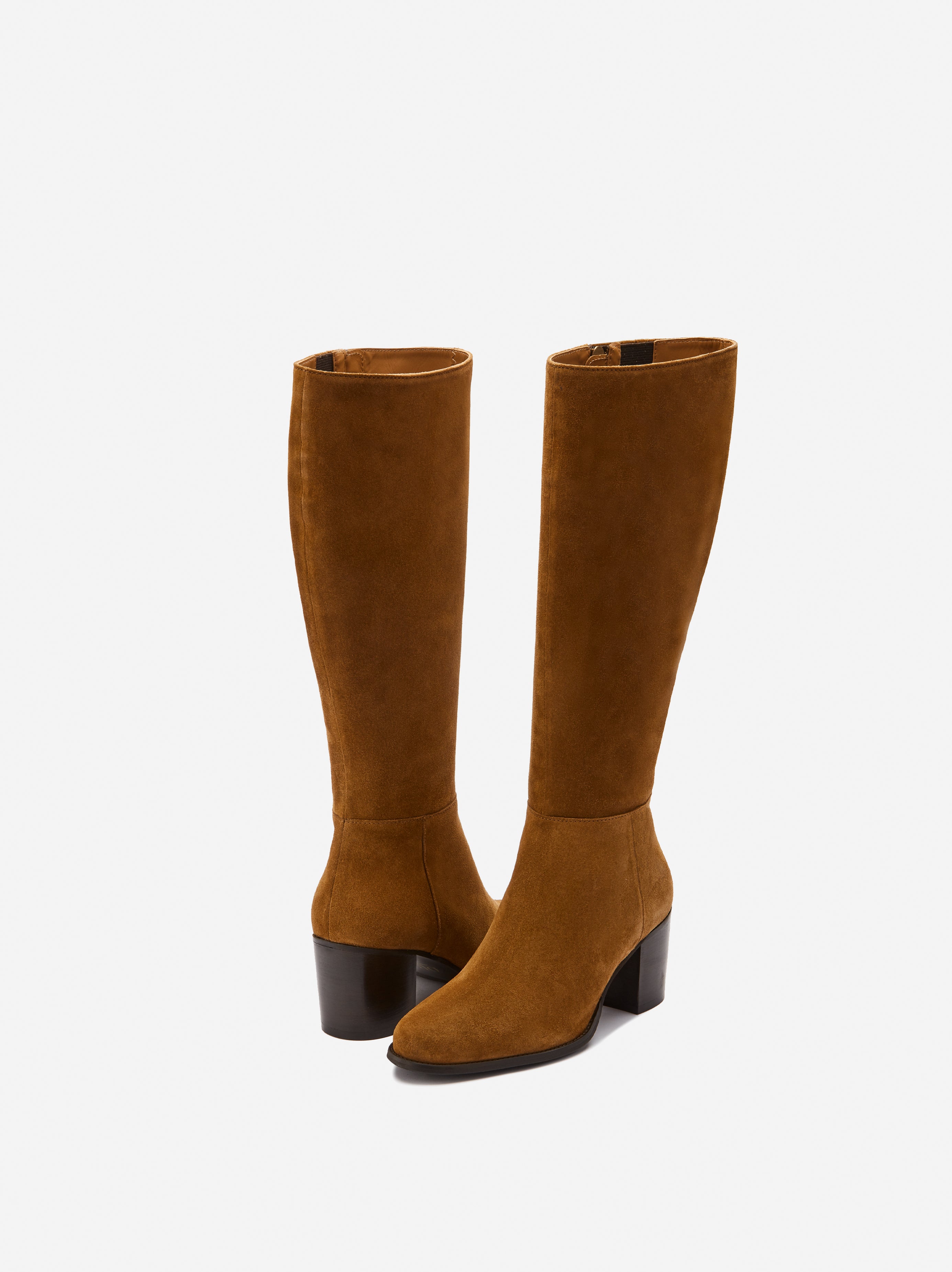 Dalia Standard Knee High Boots in Tan Suede