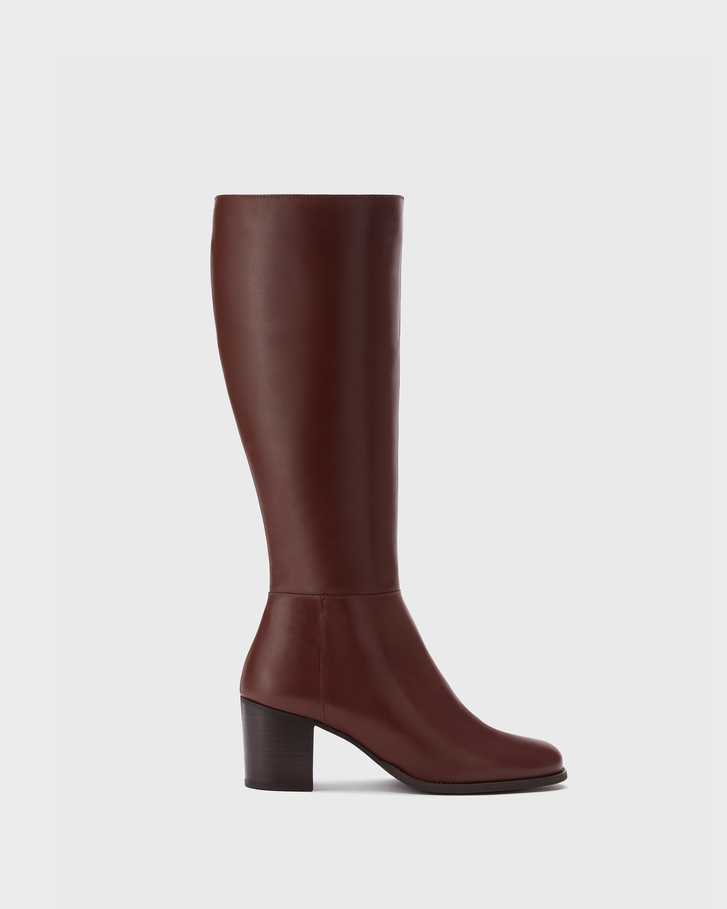 Dalia Petite Knee High Boots in Burgundy Leather