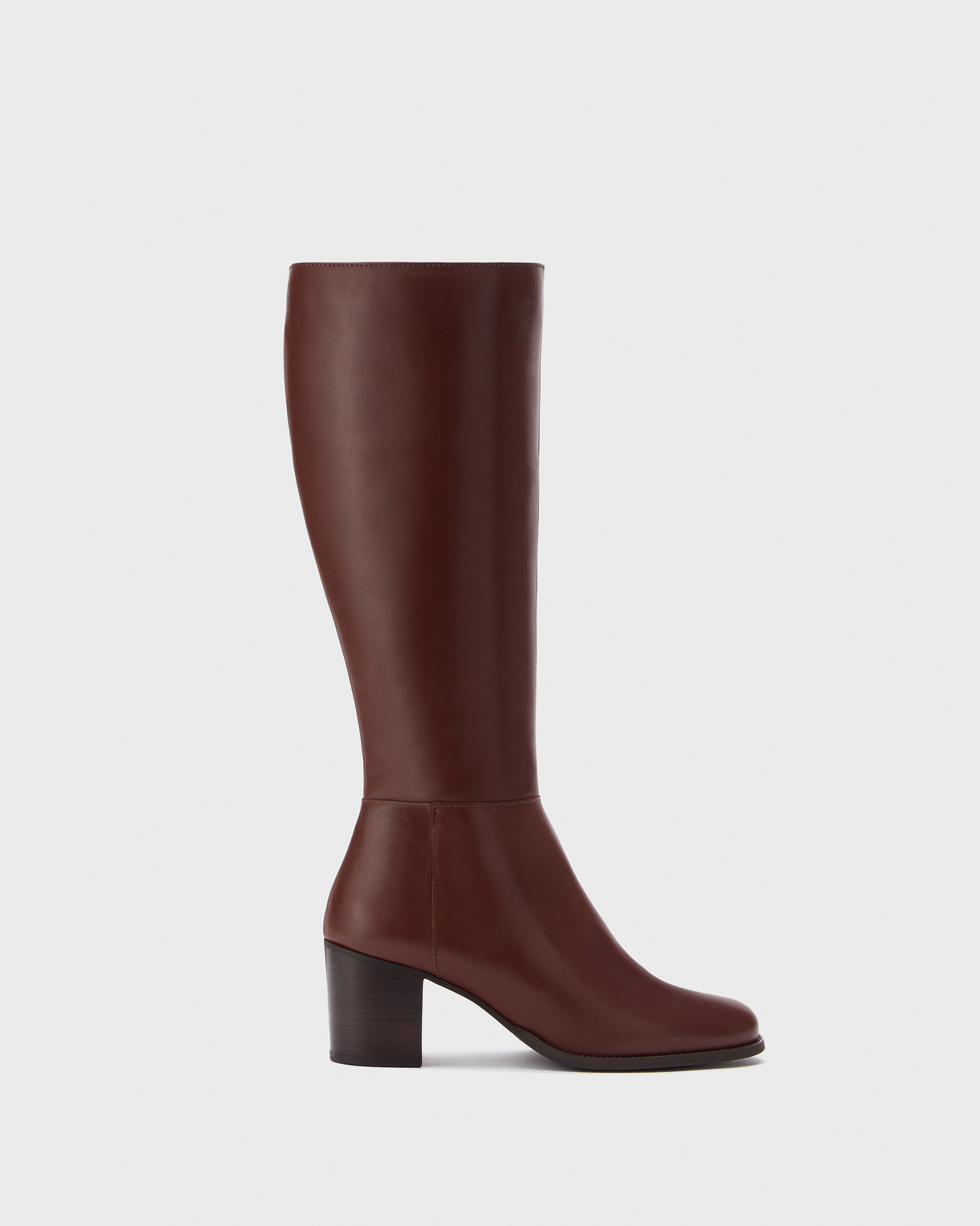 Dalia Standard Knee High Boots in Dark Brown Leather