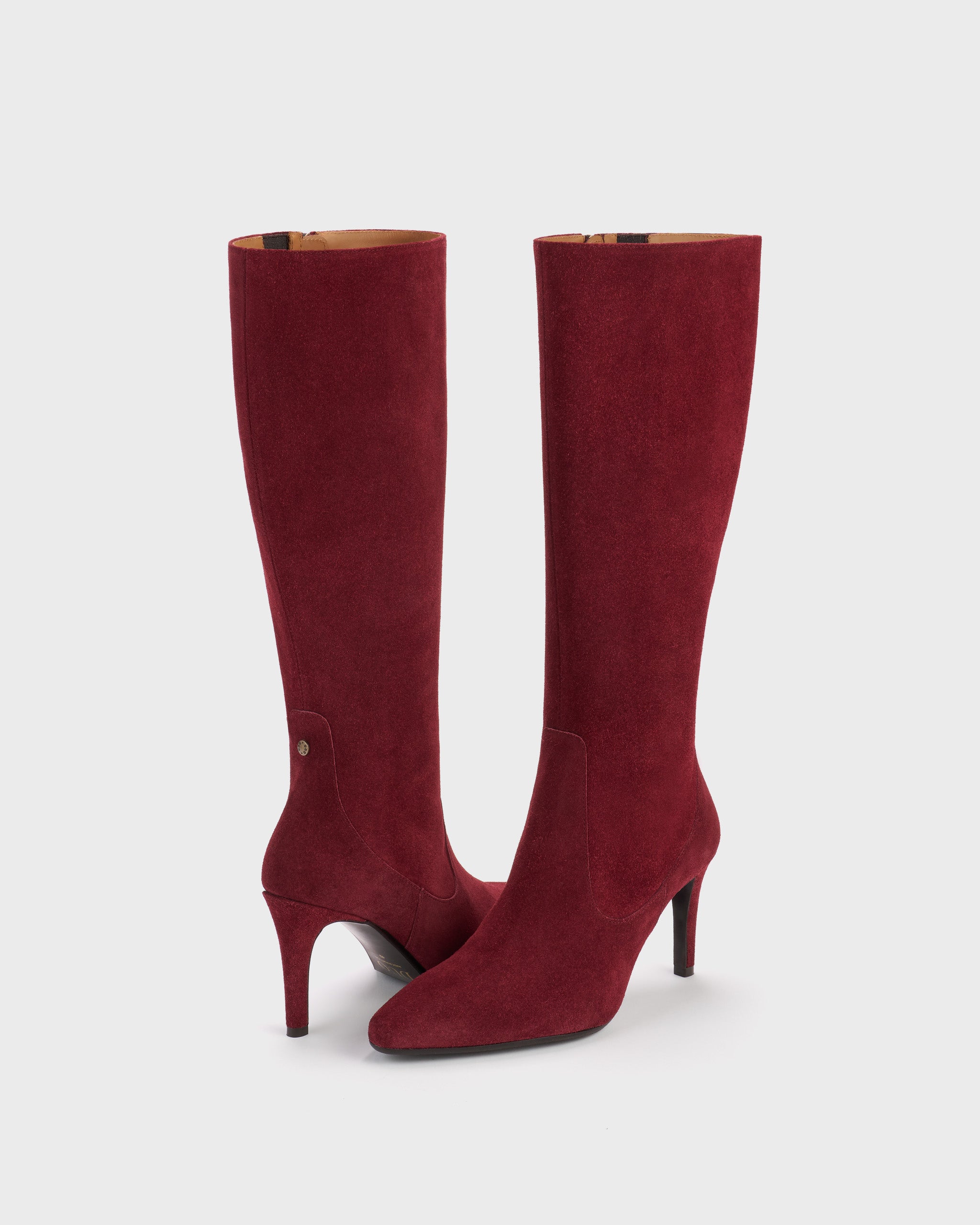 Freya Red Suede Stiletto Heeled Knee-High Boots DuoBoots