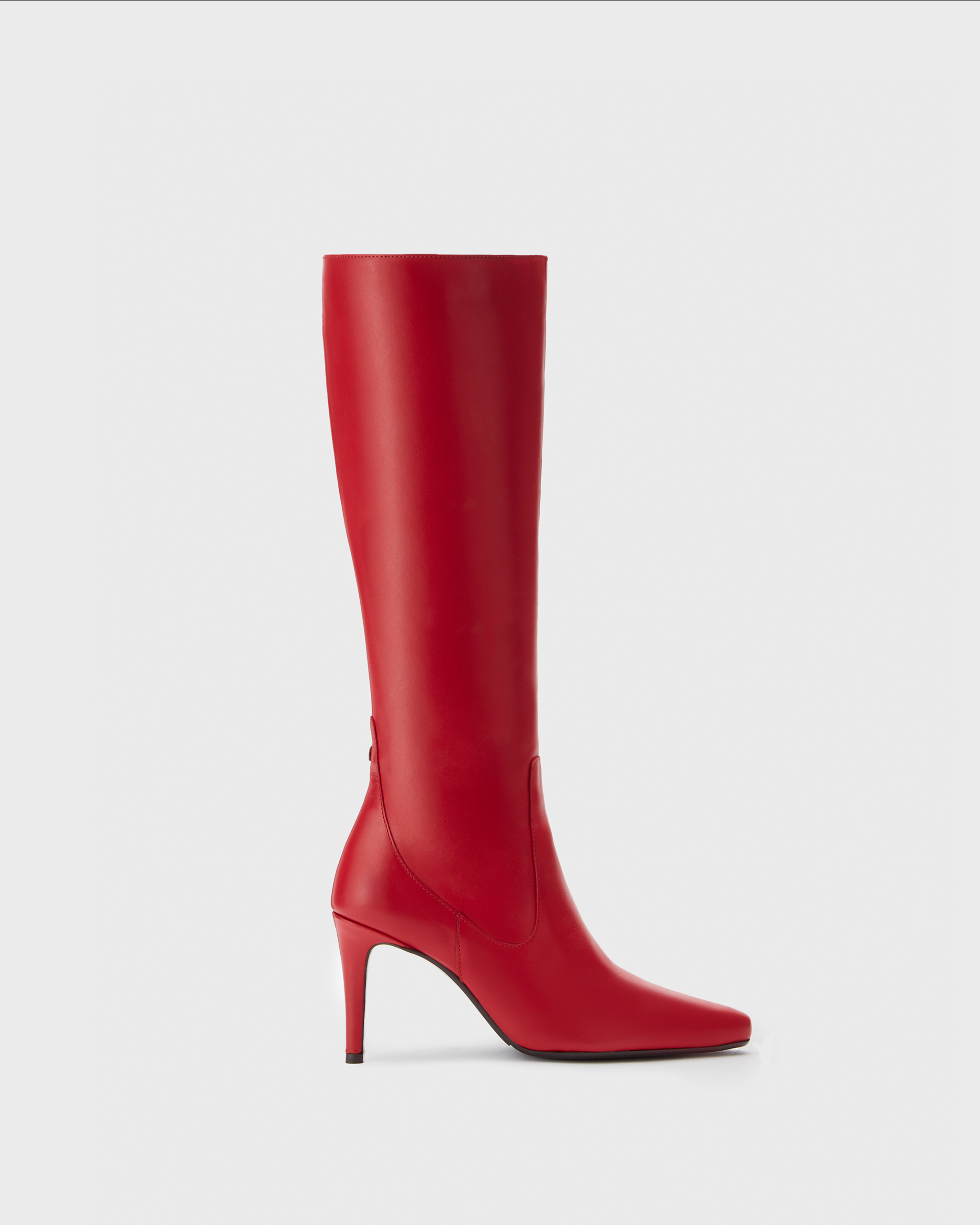 Red high knee boots discount