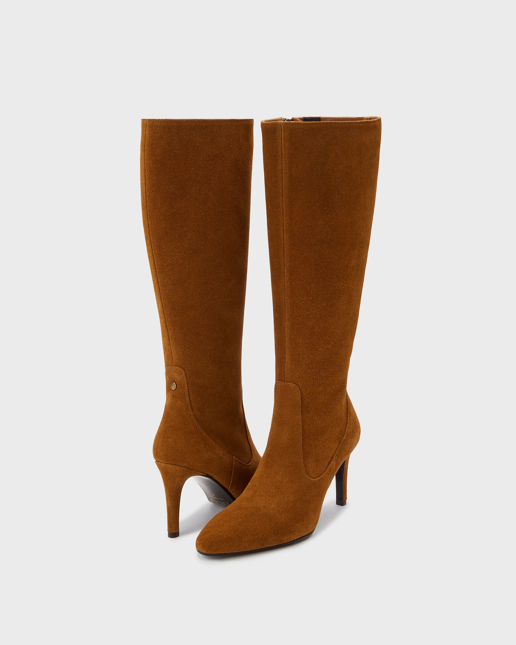 Freya Super Soft Tan Suede Knee High Stiletto Boots DuoBoots