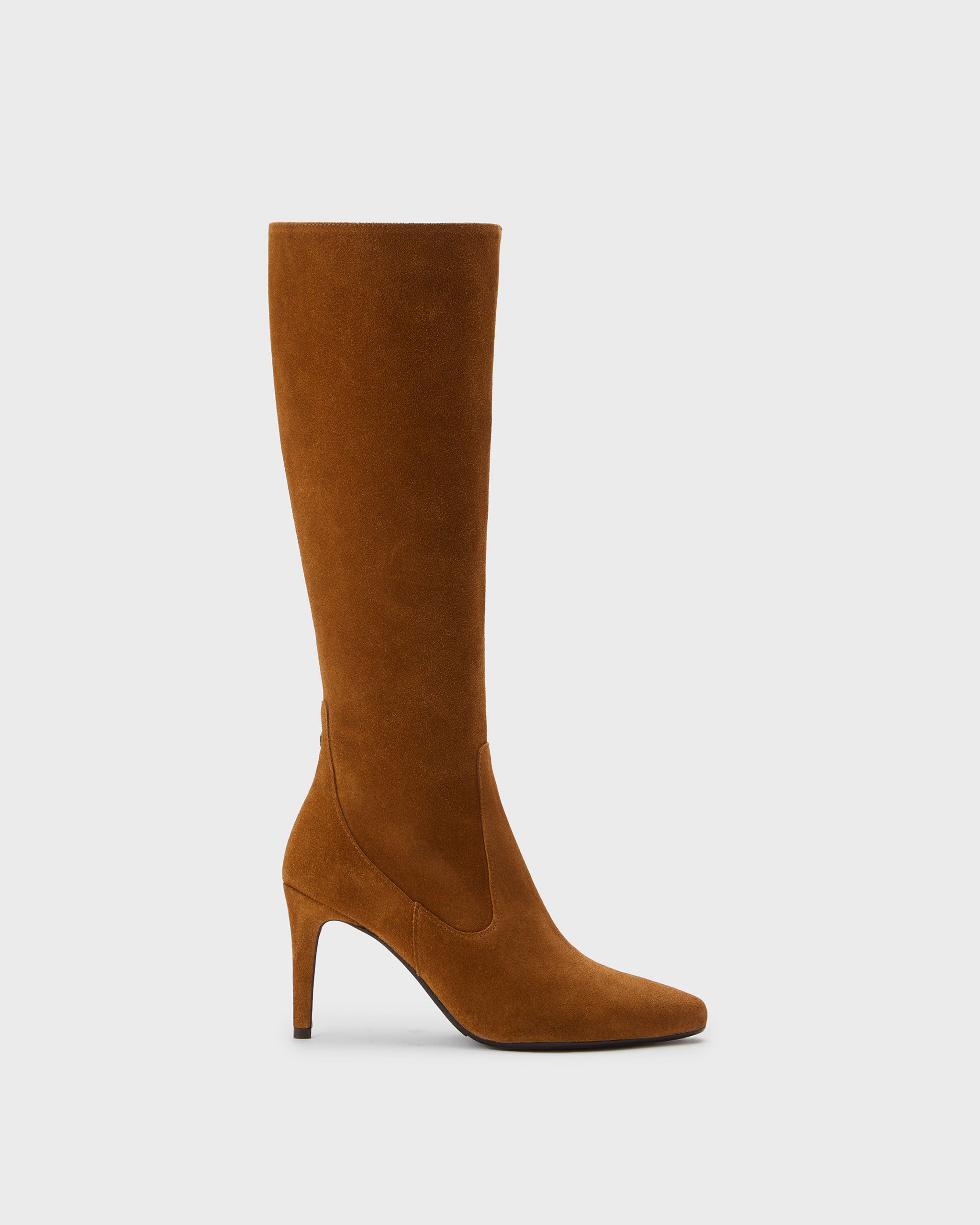 Freya Tan Suede Knee High Stiletto Boots With 32cm Calf DuoBoots