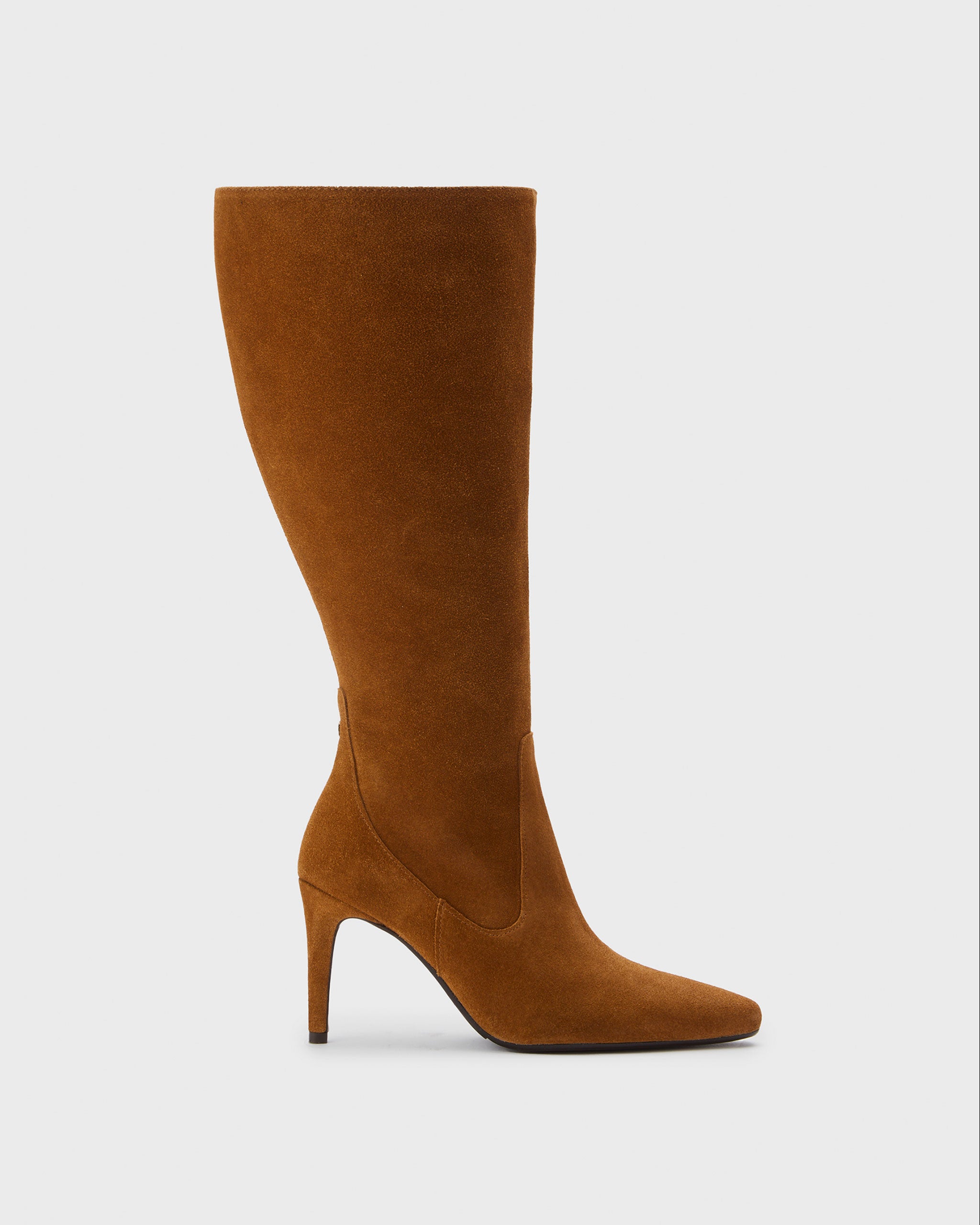 Freya Tan Suede Knee High Stiletto Boots With Wide Fit DuoBoots