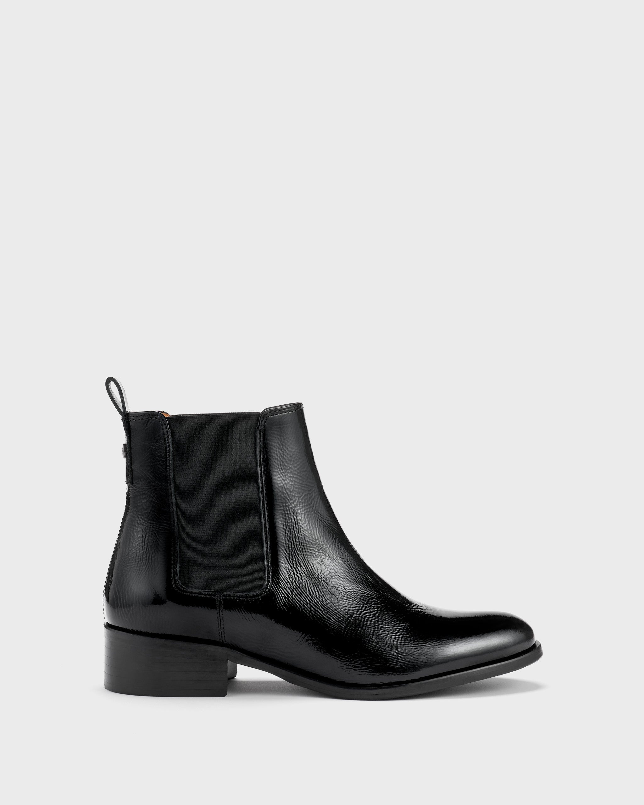 Haltham Black Patent Leather Chelsea Ankle Boots DuoBoots