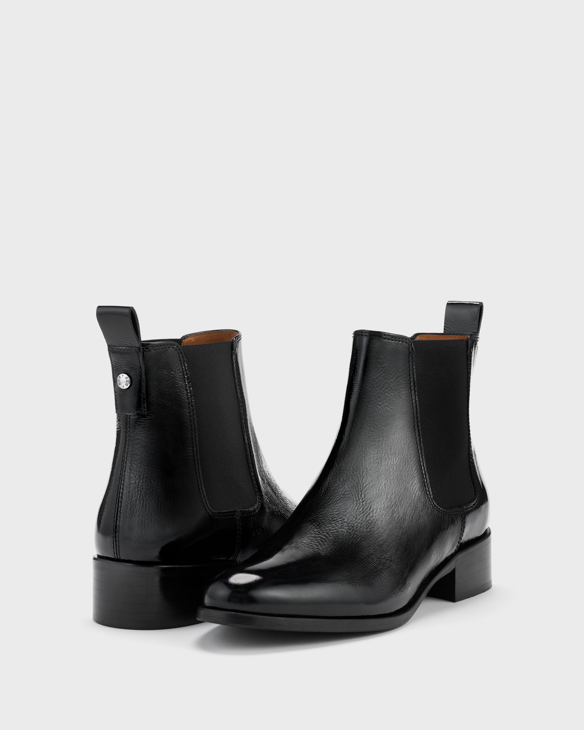 Haltham Black Patent Leather Chelsea Ankle Boots DuoBoots