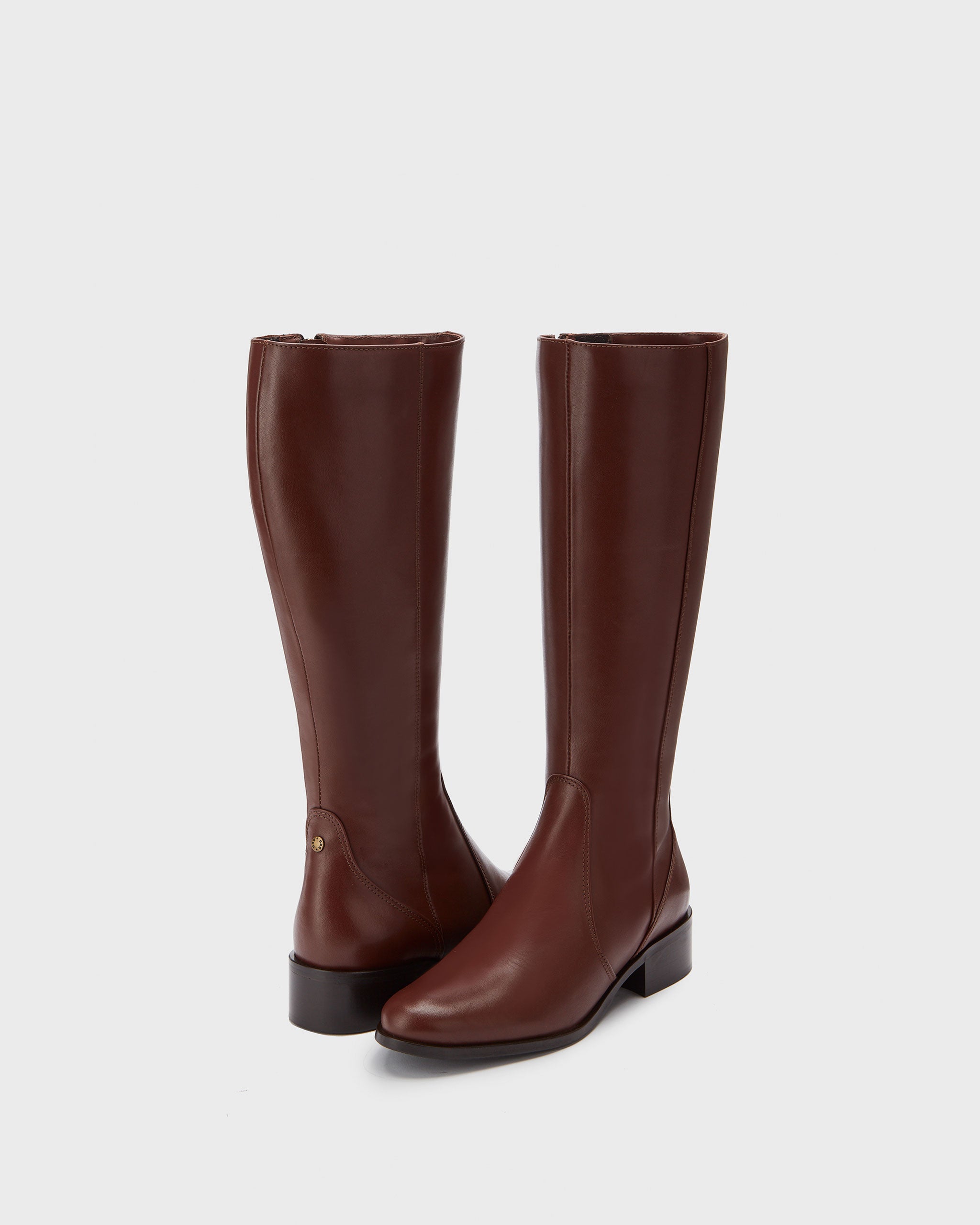 Haltham Tall Everyday Knee High Brown Leather Boots With A 38cm Calf DuoBoots