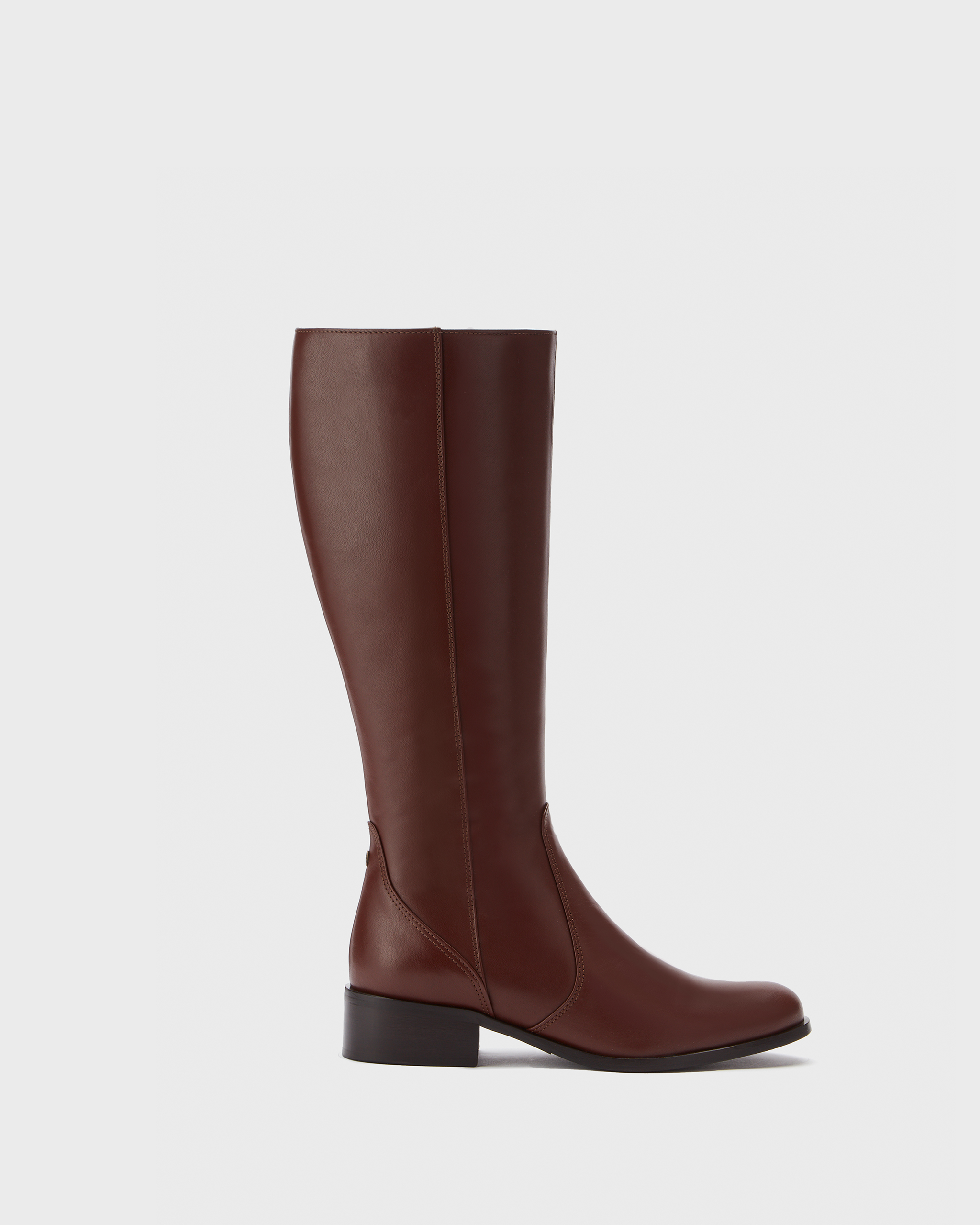 Dark brown wide calf boots best sale