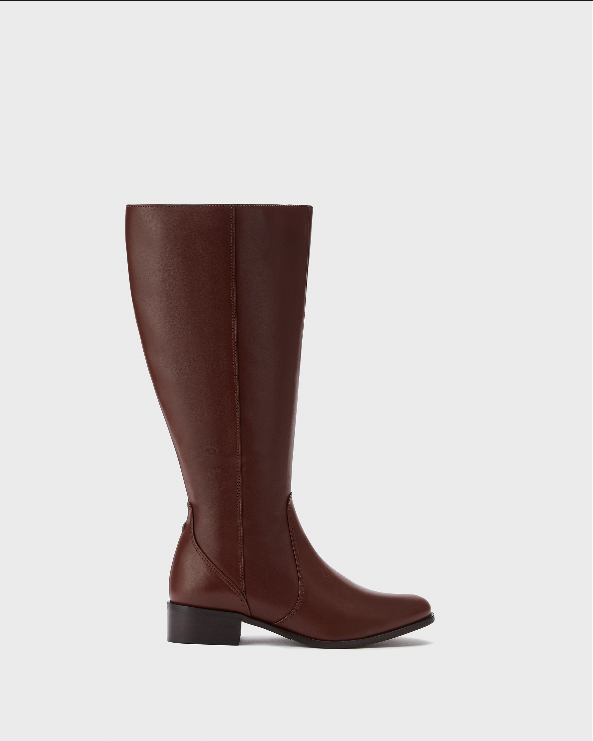 Haltham Standard Knee High Boots in Brown Leather