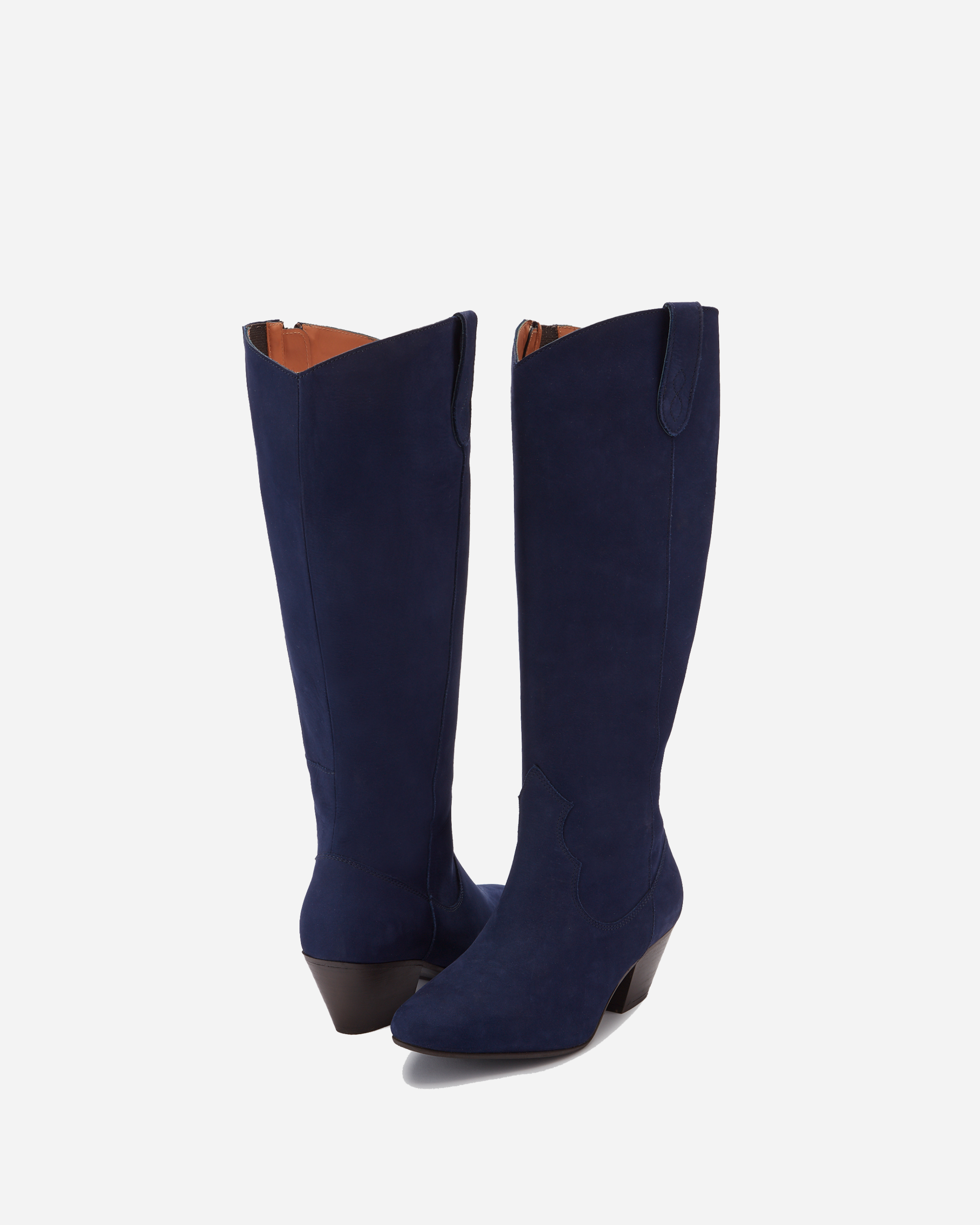 ladies western style wide fit blue boots