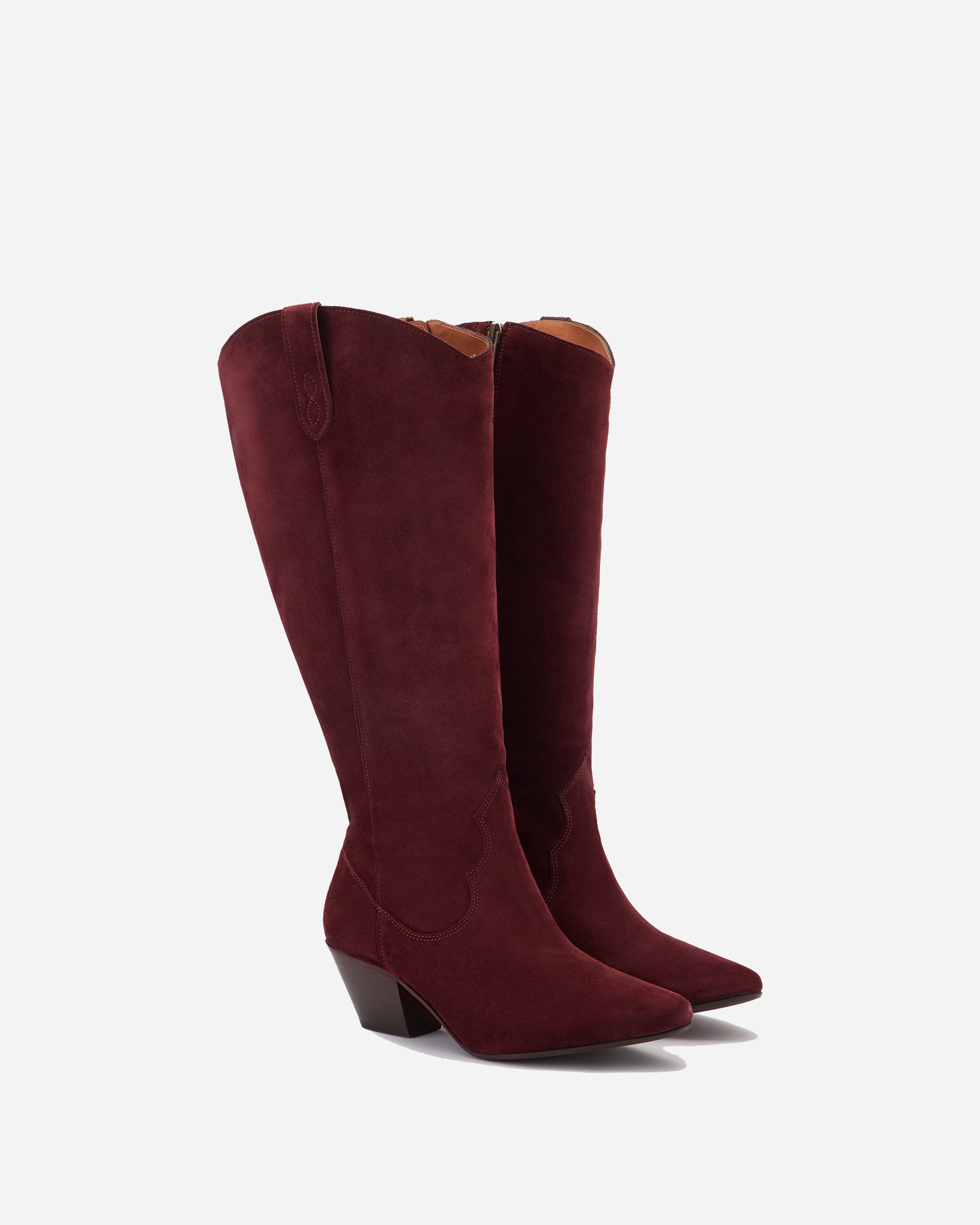Maroon suede sales knee high boots