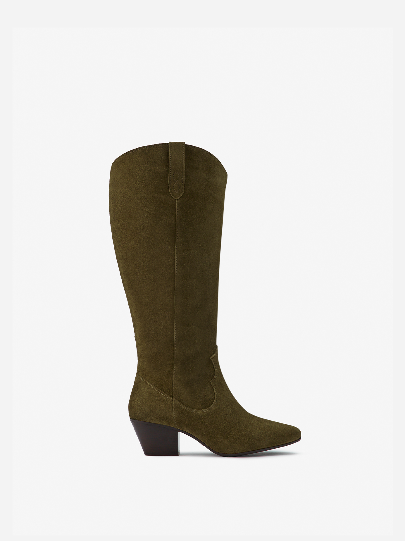 Khaki green knee high boots discount