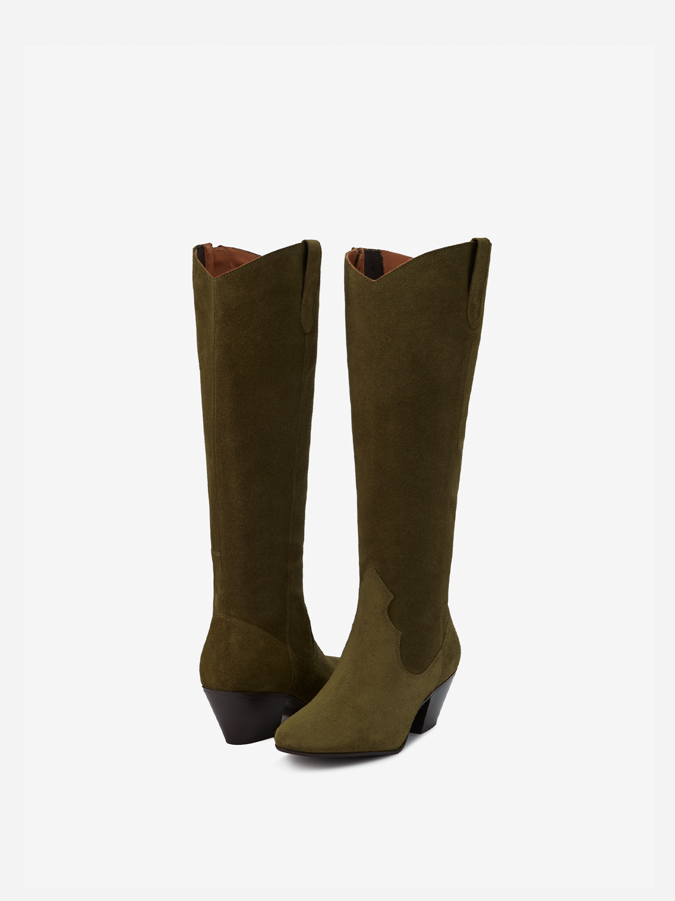 Green suede tall boots best sale