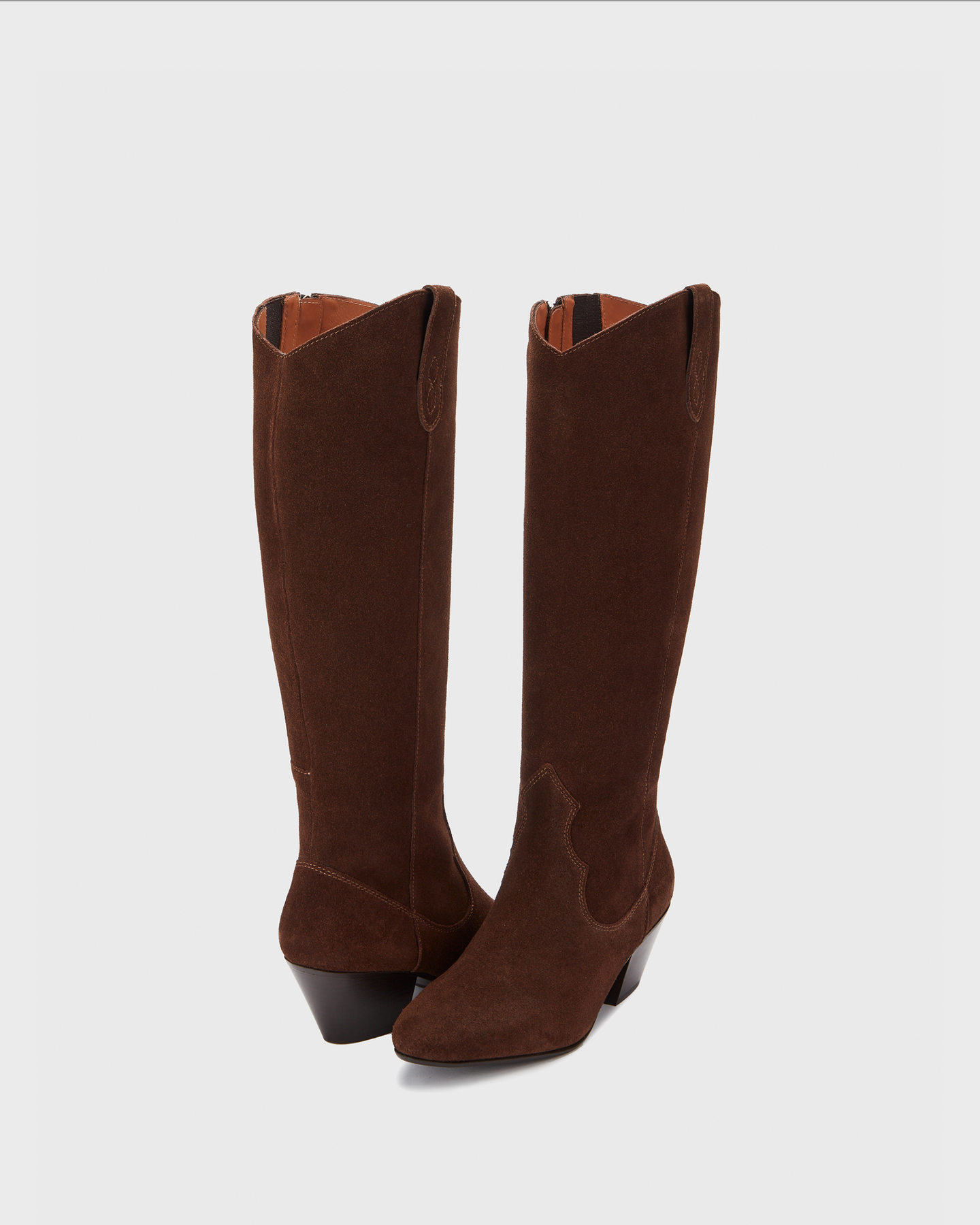 Saffron Knee High Boots in Tan Suede