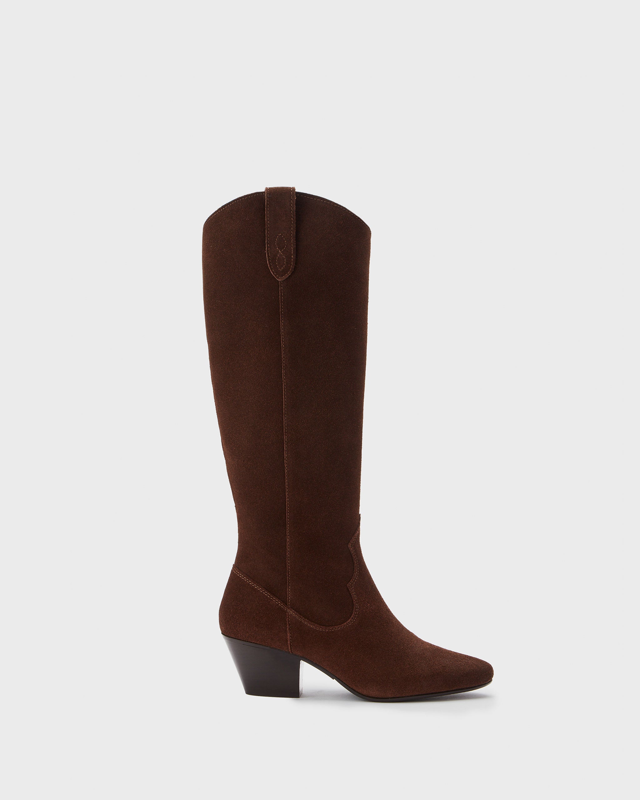 Saffron Brown Suede Heeled Knee High Boots DuoBoots