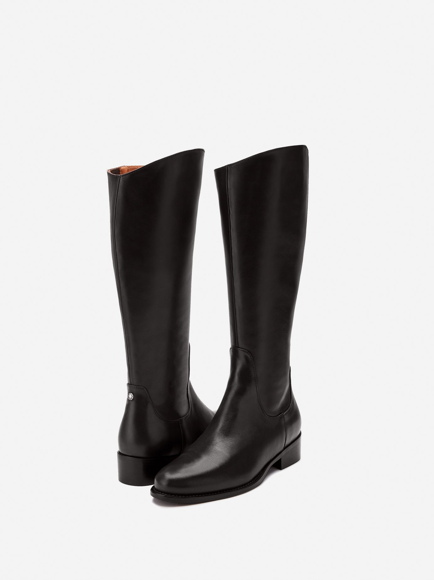 Verity Knee High Boots in Black Leather